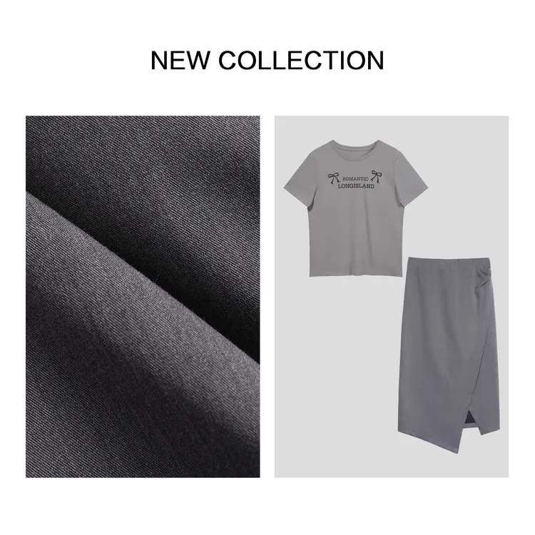 【小橱专享】D1F38008A 秋季女装时尚新品 - 宽松T恤+裙子-8008