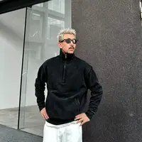 Hans院长秋冬新款蜡染洗水做旧拉链卫衣外套男 宽松美式复古潮牌