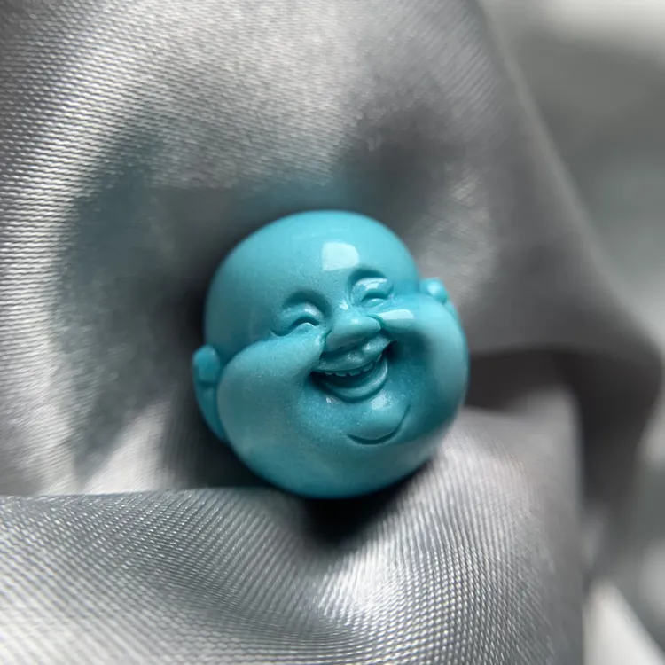 弥勒佛雕刻散珠高瓷背云配珠手串配饰