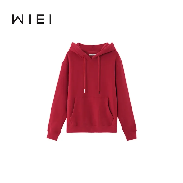 《WI EI》小王子*亲肤柔软 纯色加厚抽绳连帽套头卫衣 W25300083