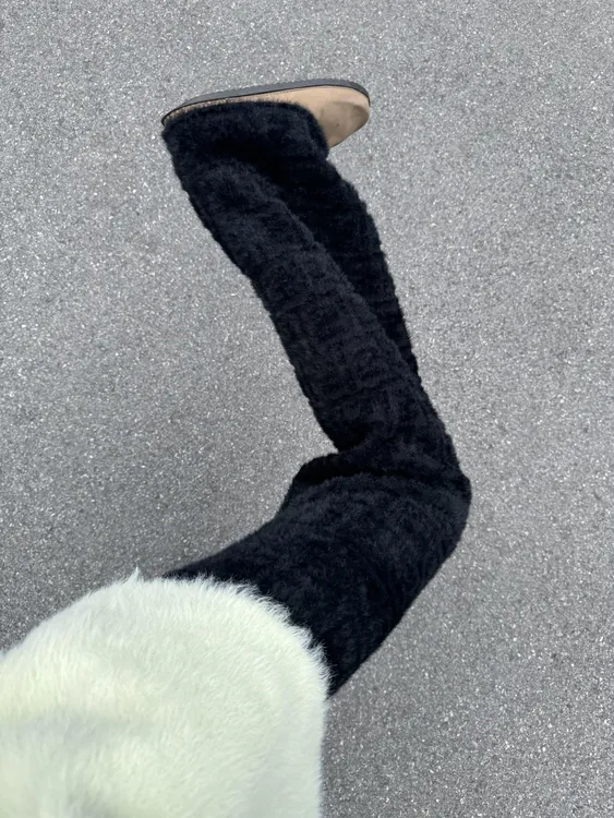 新款潮牌女装水貂绒针织阔腿裤秋冬新款高腰宽松显瘦垂感直筒长裤