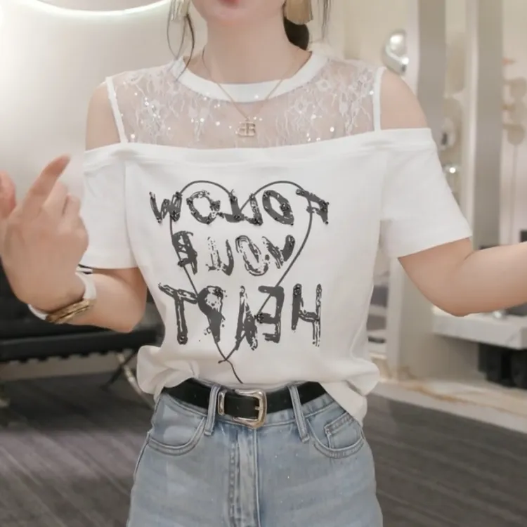 【心跃无拘】2025夏季新款休闲潮流轻奢韩版百搭T恤上衣LK2503929