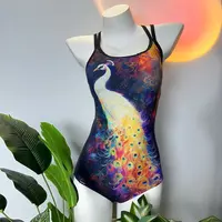 新宇新品/孔雀三角修身显瘦竞速款连体泳衣