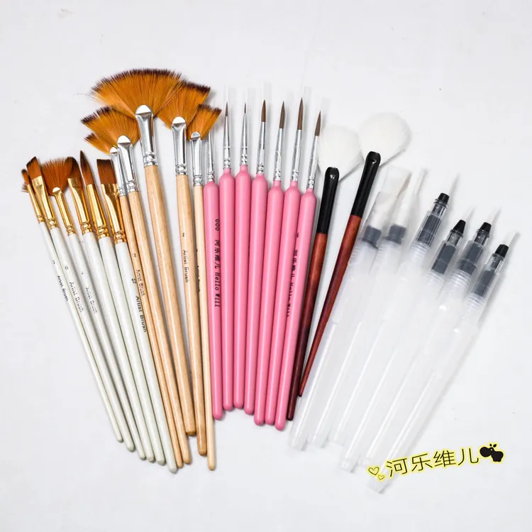 包邮扇形圆头尼龙画笔胶水笔自来水笔 上色笔刷涂抹工具用品