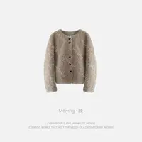 Meiying-韩系单排扣加厚颗粒100纯羊毛皮衣皮草YA5DQ015
