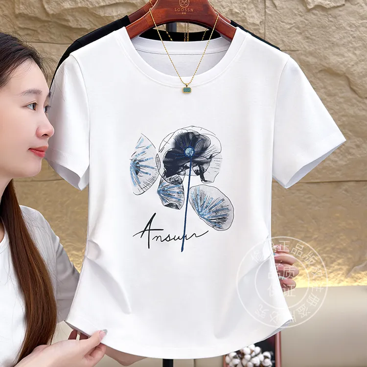 618新品/2025年夏季新款棉质休闲短袖T恤女 T