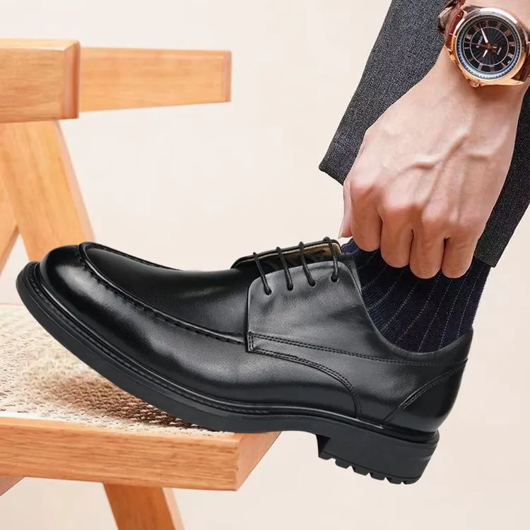 休闲鞋皮鞋防滑防水厨师正装鞋子男款黑色舒适时尚皮鞋休闲男鞋