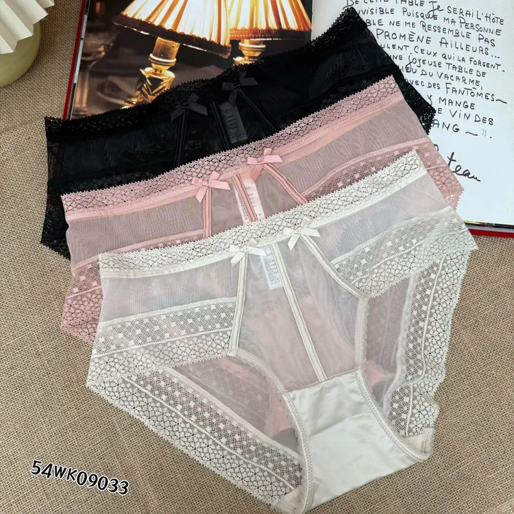 纯欲风性感中腰蕾丝透气亲肤舒适大包臀女士三角内裤