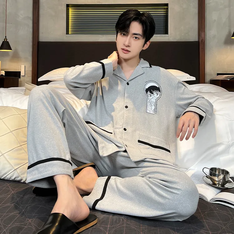2025新款男士德绒睡衣男款秋冬季珊瑚绒磨毛加绒加厚家居服套装