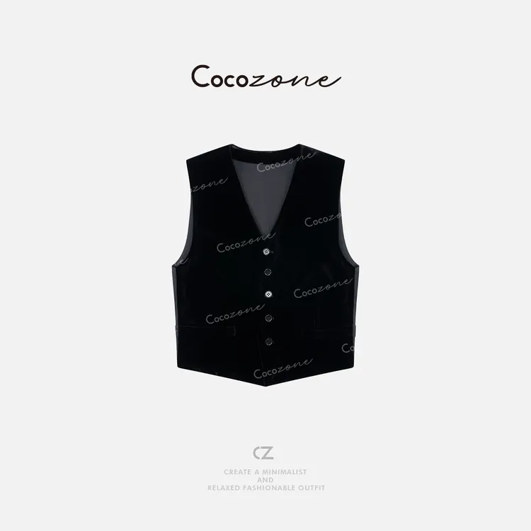 COCO ZONE 刘一一【100桑蚕丝】极简主义高级质感马甲 CD1A1086