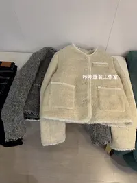 REKAYYAT“千金”羊毛冬季新款百搭甜美温柔花边小香风羽绒服外套