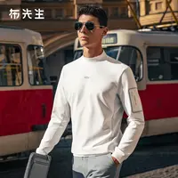 Mr.Bu布先生长袖T恤衫撞色拼接设计简约时尚秋季男士上衣BT16873