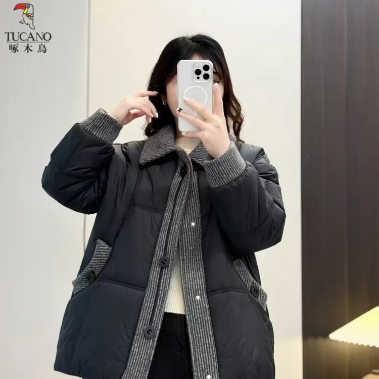 啄木鸟温暖神器舒适宽松的设计释放你的自由度百搭秋季皮衣短款韩