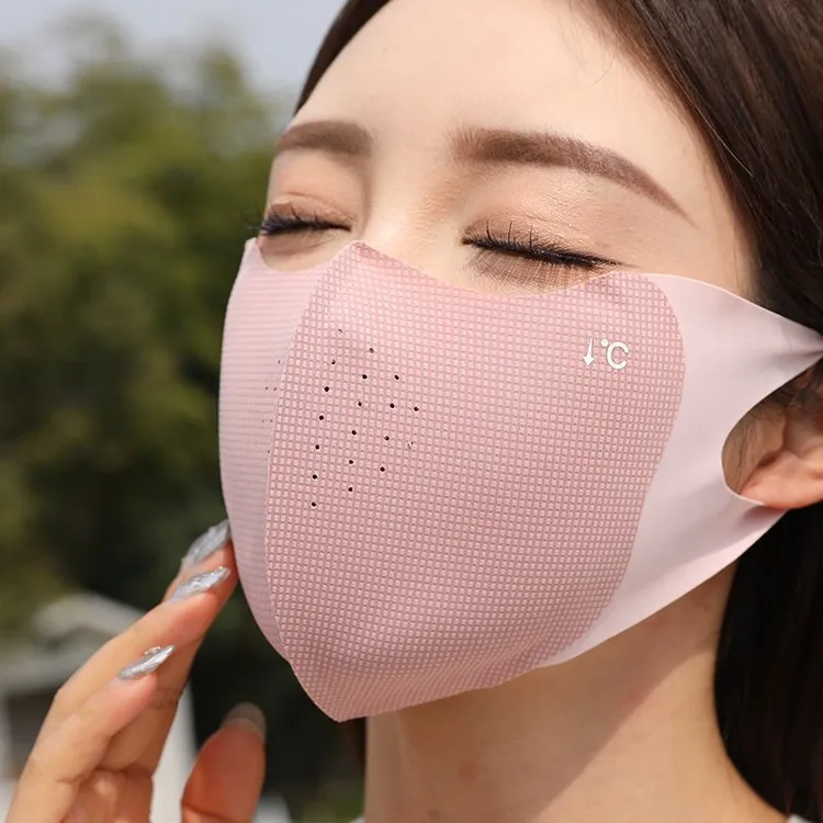 冰丝防晒口罩女夏护颈一体大面罩骑车防紫外线透气薄款遮阳护全脸