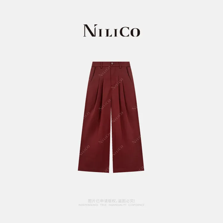 NILICO【时髦精】葡萄牙进口面料易打理宽松气质垂感百搭休闲裤