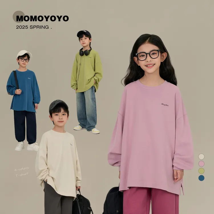 辰辰妈【春日里】春季男女童小字母卫衣儿童宽松慵懒感上衣7539D