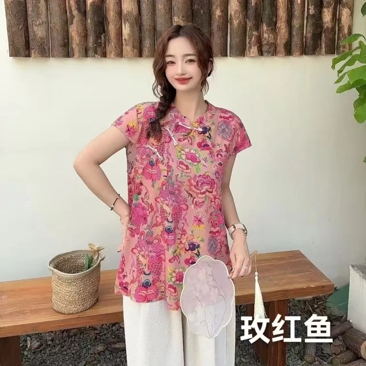 国风夏季新款女士短袖