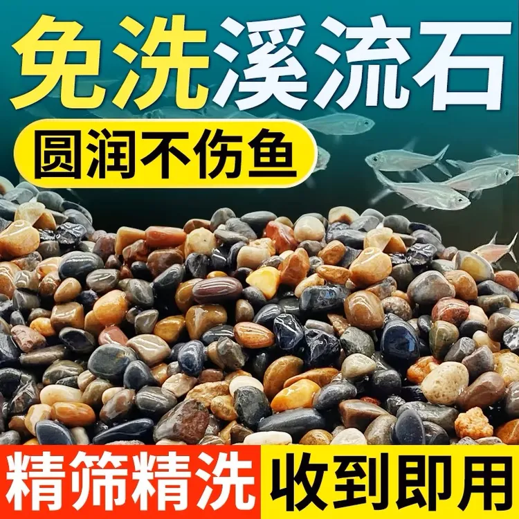 鹅卵石原生溪流石天然小石头石子花盆用品装饰五彩鹅软石铺路