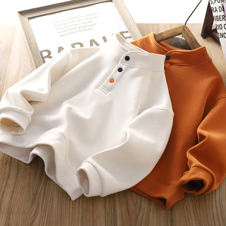 男童卫衣2025秋冬新款儿童防风保暖上衣中大童立领时尚休闲打底衫