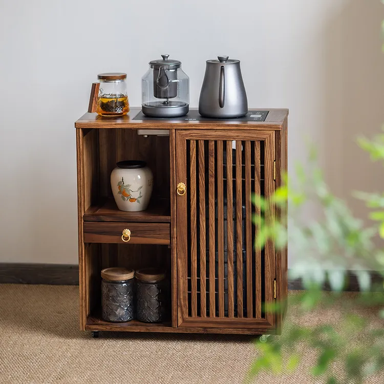 【名慕林】乌金木移动式茶水柜家用烧水一体客厅沙发侧边柜全榫卯的