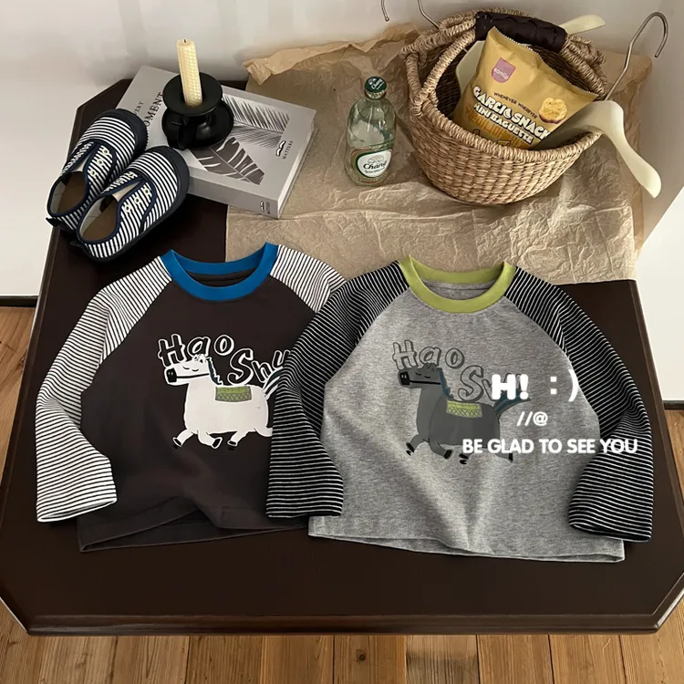 【现货】郝叔童品秋季新款2025时尚男童韩版百搭网红长袖T恤HZ53166