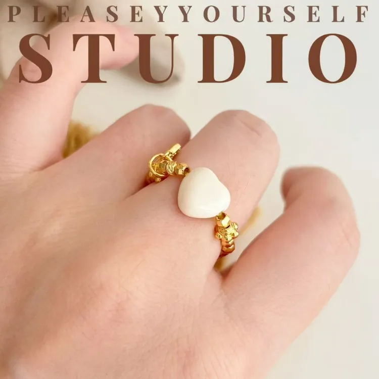 铜合金戒指 「心缘」夏苒原创设计爱心屁桃甜美新中式戒指