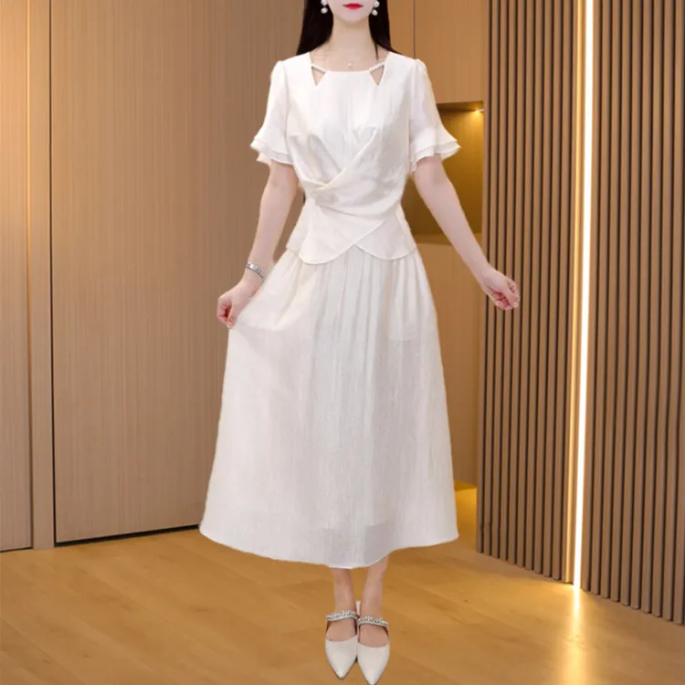 【可蓓儿】夏季新款连衣裙2025年时尚优雅减龄洋气妈妈半身裙两件套