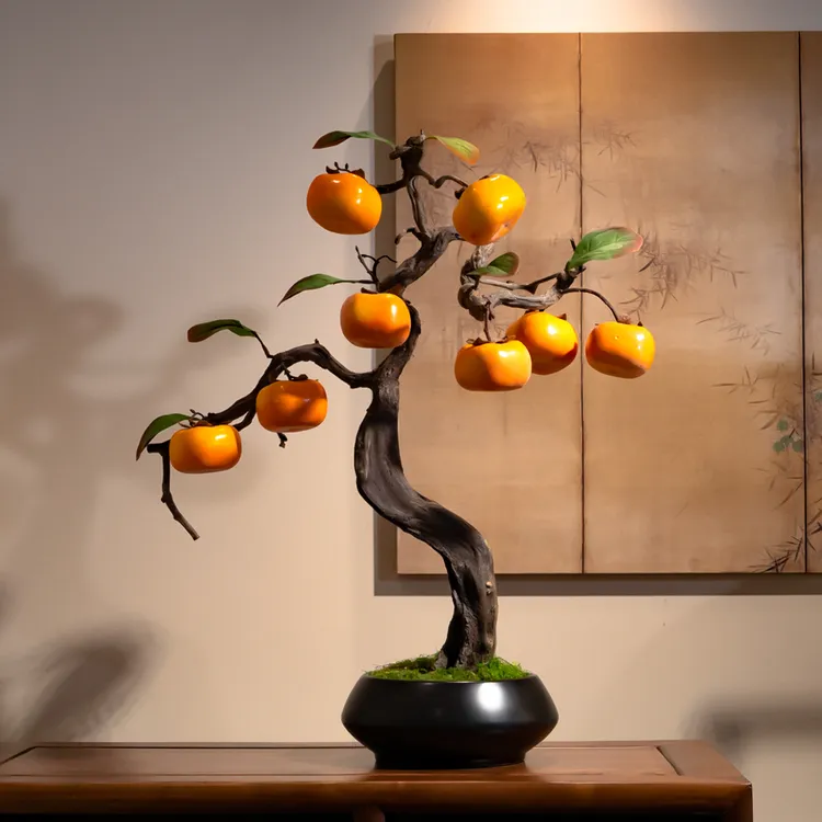 海虹景品柿柿如意高摆件中式客厅柿子电视柜玄关开业搬家乔迁礼物