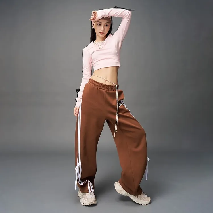 Adidas阿迪达斯长裤女裤三条纹舞动系列运动休闲裤香蕉裤KG3856