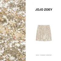 JOJO ZOEY【尼斯海岸】新款法式小香风气质百搭A字短裙dq-4006