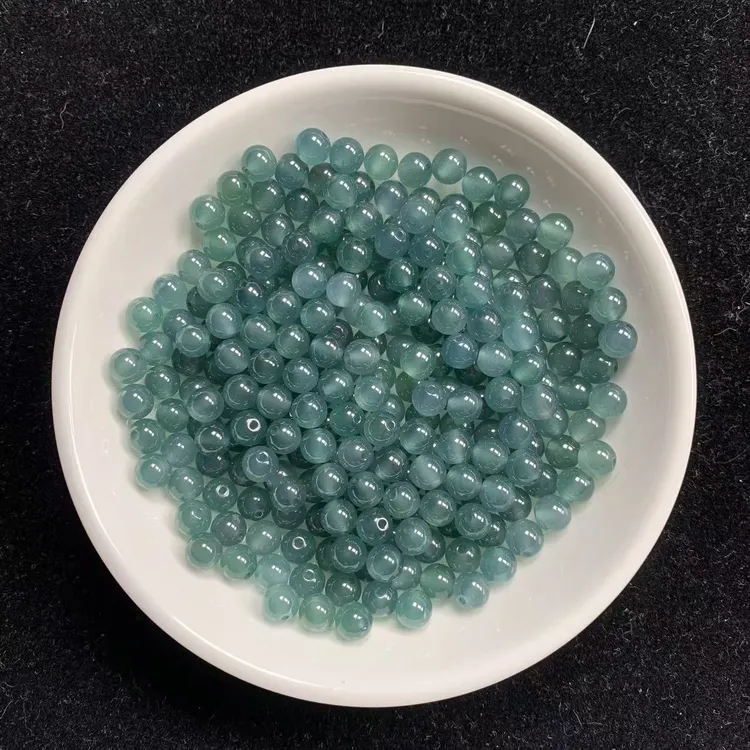 【倾凡珠宝】天然A货翡翠危蓝圆珠卡 5mm± 官方认证多样性发其一