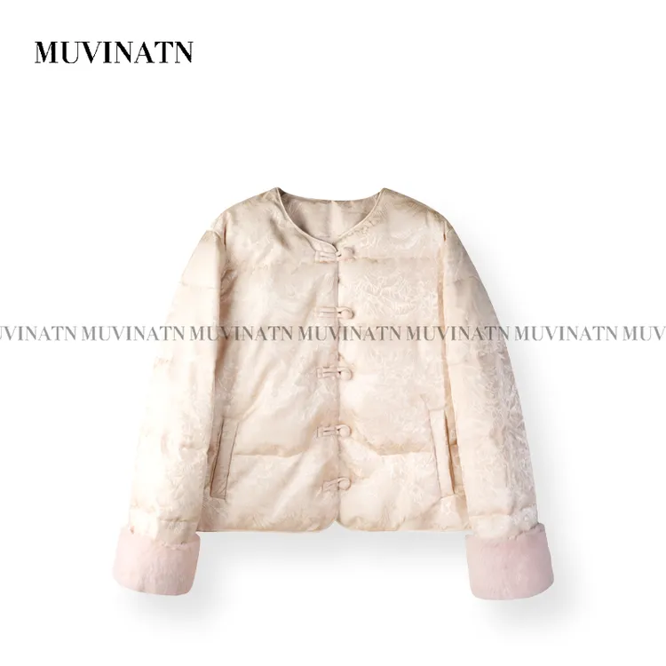 【慕尚衣】新中式国风提花短款保暖羽绒外套女2025冬季新款复古刺绣小个子