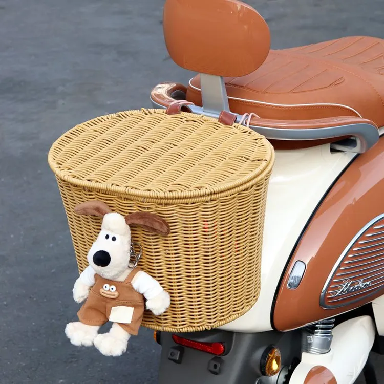 电动车置物后置车筐大号带盖头盔收纳包储物通用挂篮后置收纳神器