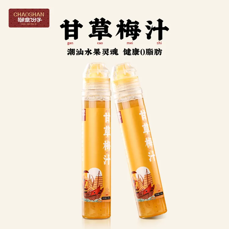 潮食份子 潮汕甘草梅汁拌水果沙拉伴侣梅酱青梅肉蘸料梅子酱108g