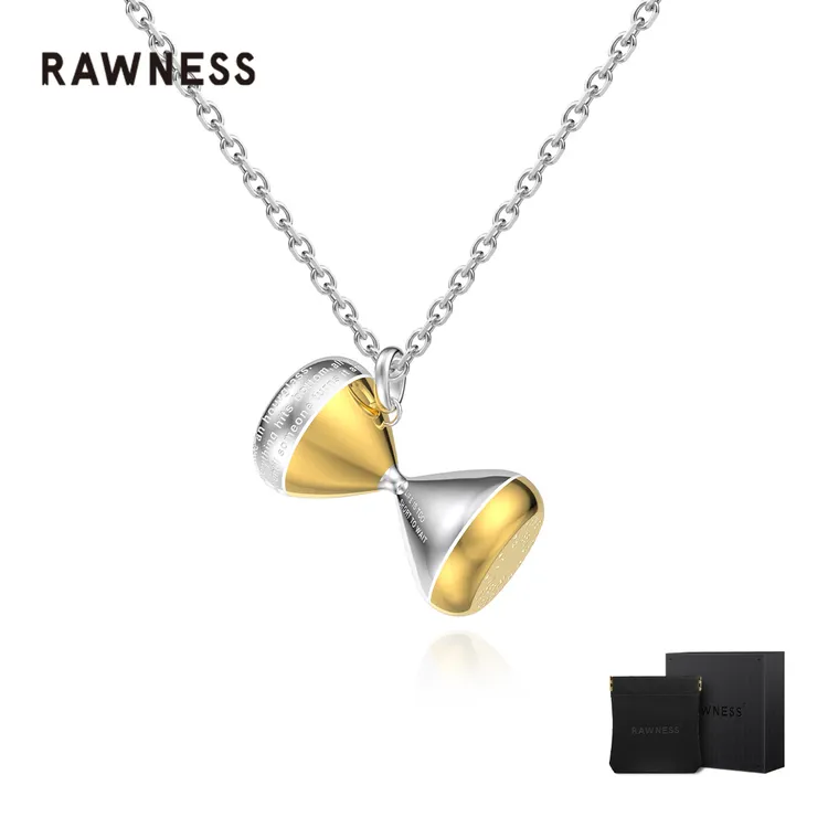 RAWNESS 钛钢项链 时光沙漏项链 钛钢珐琅吊坠时尚轻奢长款毛衣链