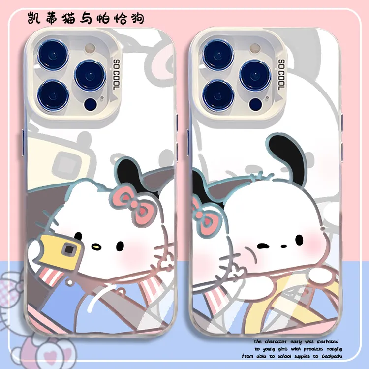 开车情侣适用iPhone15苹果14彩银手机壳VIVO小米OPPO华为大孔