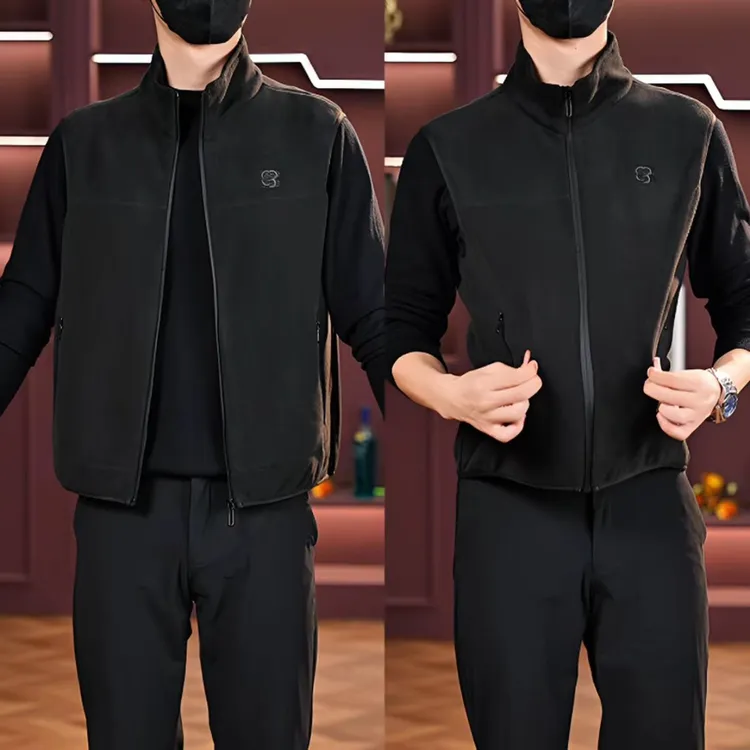 彼兰德曼宽松型保暖秋冬春季透气男士马甲加绒加厚款春秋冬