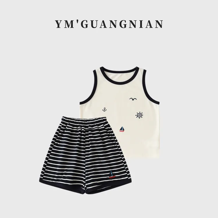 【幼棉光年】夏款儿童质感宽松韩版时尚百搭舒适休闲套装1221166