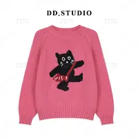 【丢丢专属】猫咪套头毛衣女外穿冬季新款休闲针织上衣DD-0829