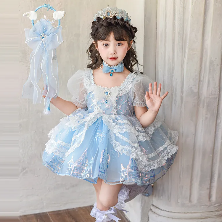 女童连衣裙夏装2025新款儿童艾莎洛丽塔女孩夏季生日礼服公主裙子
