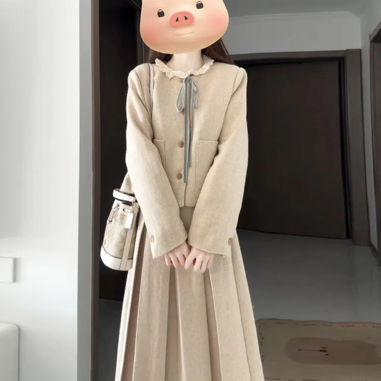 早秋减龄一整套穿搭女2025新款富家千金小洋装独特超好看长裙套装