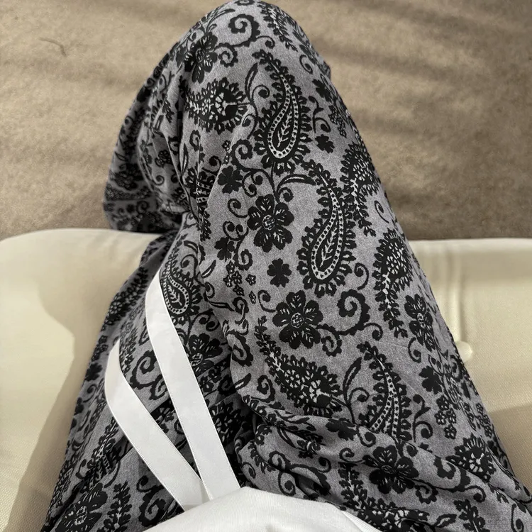 女夏季薄款绵绸阔腿裤居家棉绸睡裤沙滩裤显瘦网红大码遛弯裤外穿