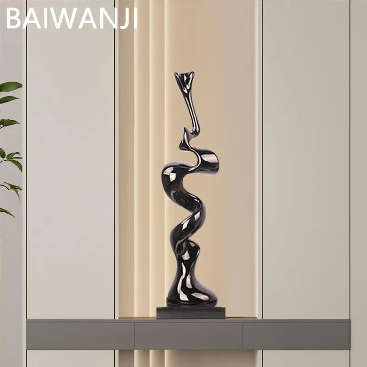 腰缠万贯现代简约抽象摆件客厅家居装饰玄关办公室落地树脂工艺品