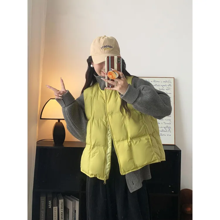 2025秋冬新款羽绒宽松马甲女韩版短款坎肩马甲外套轻薄百搭休闲