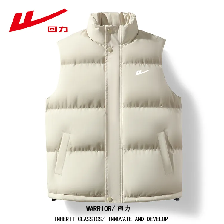 Warrior/回力秋冬男女款聚暖绒坎肩棉马甲加厚休闲保暖立领