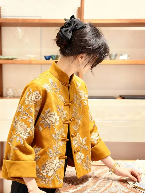 新中式女装国风外套2025秋冬今年流行爆款气质高级感独特复古上衣