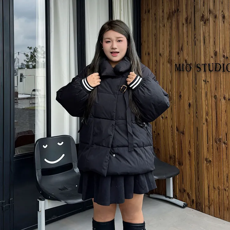 300斤大码女装胖mm宽松加厚百搭棉服女2025新款冬季宽松遮肉外套