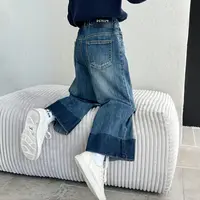 女童秋款牛仔长裤2025春秋新款儿童复古气质高腰直筒牛仔裤Q13876