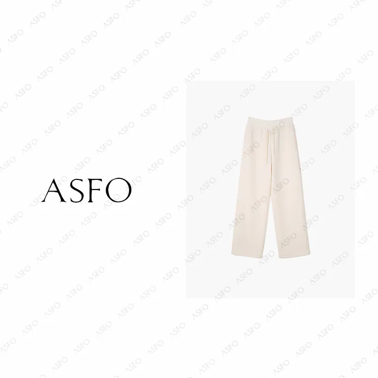 【AS暖阳】25新定制醋酸羊毛人棉加宽松紧直筒休闲裤AS25DXXK04916