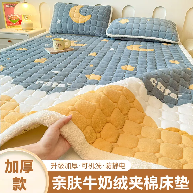 新款牛奶绒床垫软垫秋冬季家用珊瑚绒薄垫子宿舍床褥垫被褥子防滑